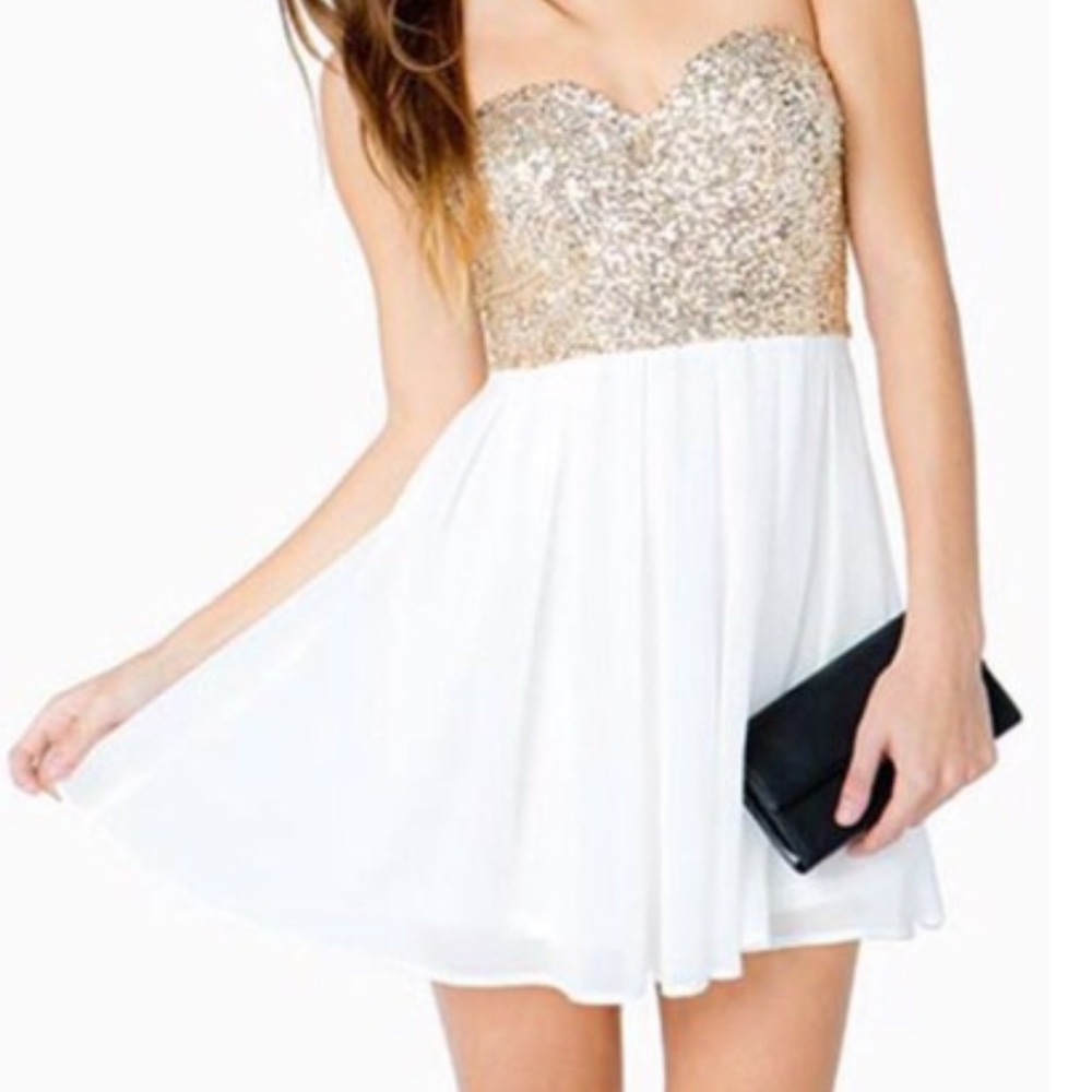 Windsor Gold sequin mini dress